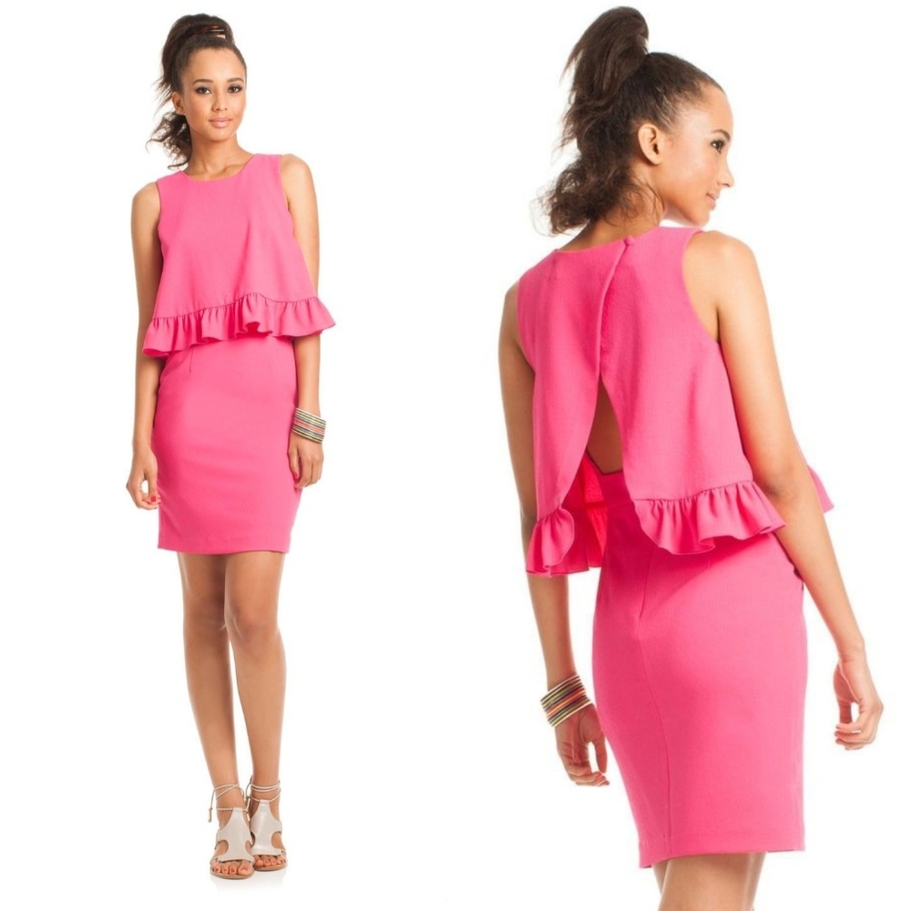Trina Turk Kayleen Popover Ruffle Dress